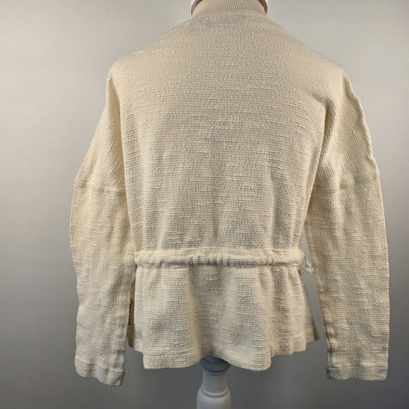 Vero Moda Women's Top Textured Cotton/Linen Cream Small Waist Ties Classic *READ - Picture 6 of 12